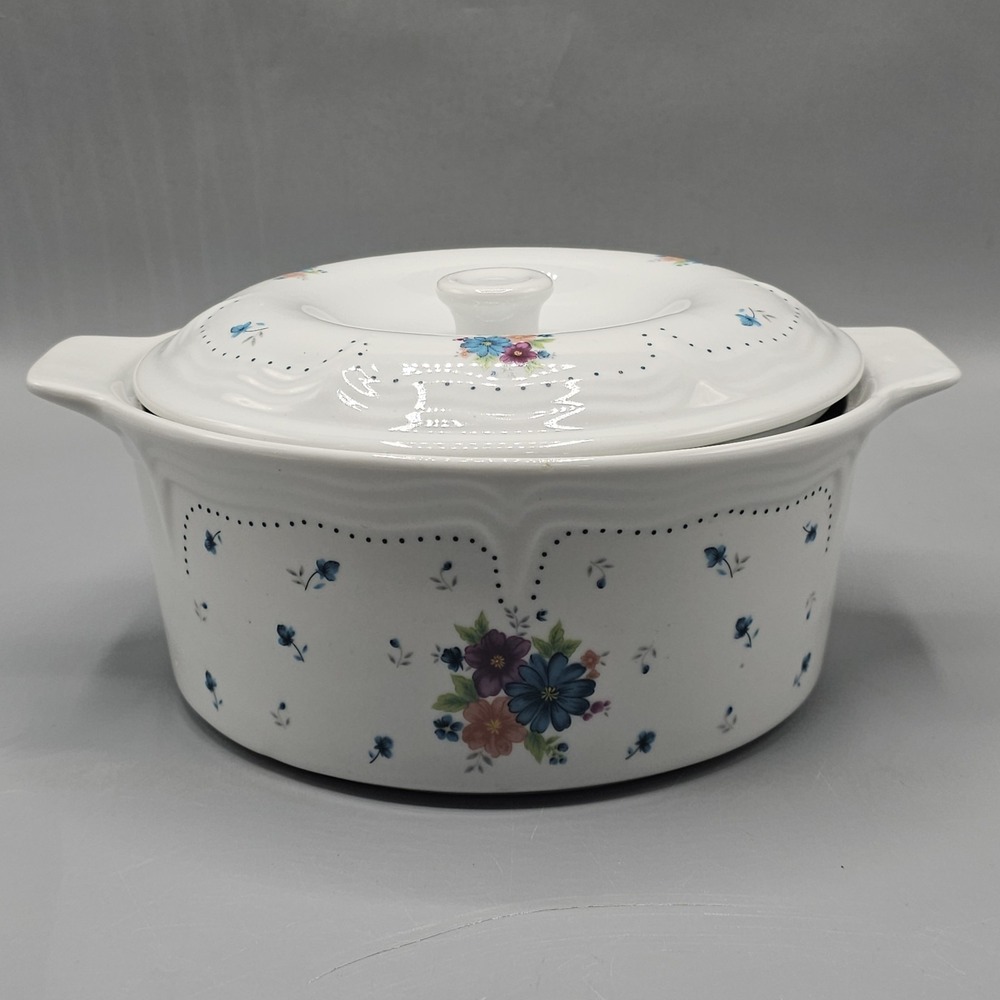 Provincial Bouquet JMP Casserole Dish w Lid Floral Cottagecore Grannycore Flower